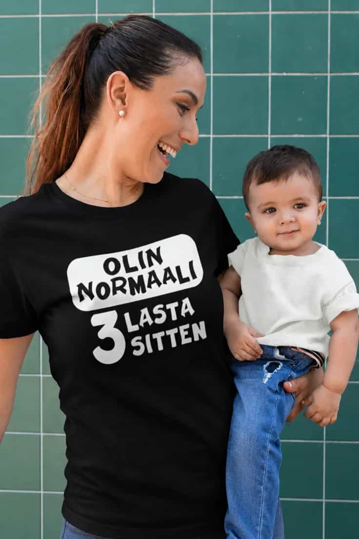 Olin normaali kolme lasta sitten - t-paita