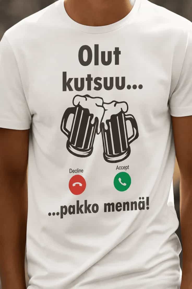 Hauska t-paita Olut kutsuu pakko mennä