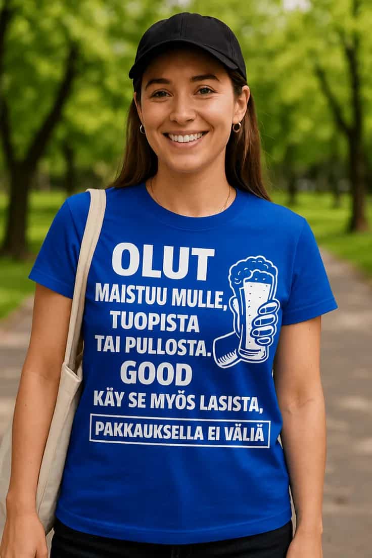 Hauska t-paita Olut maistuu mulle | OLUT