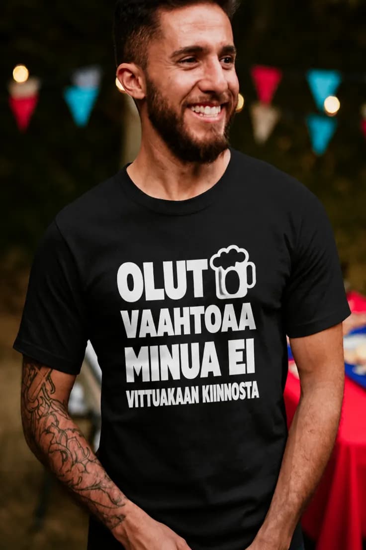 Hauska t-paita Olut vaahtoaa ei kiinnosta