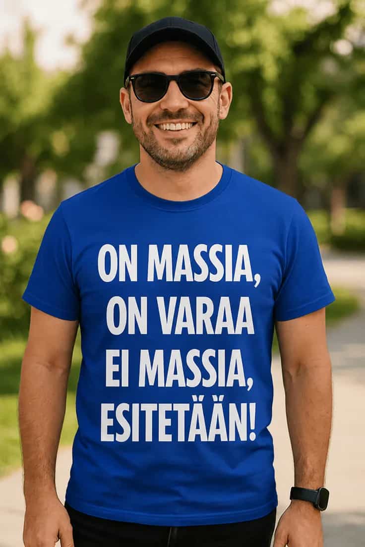 Hauska t-paita On massia esitetään – ON MASSIA