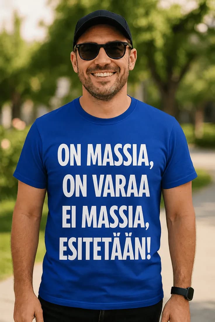Hauska t-paita On massia esitetään – ON MASSIA