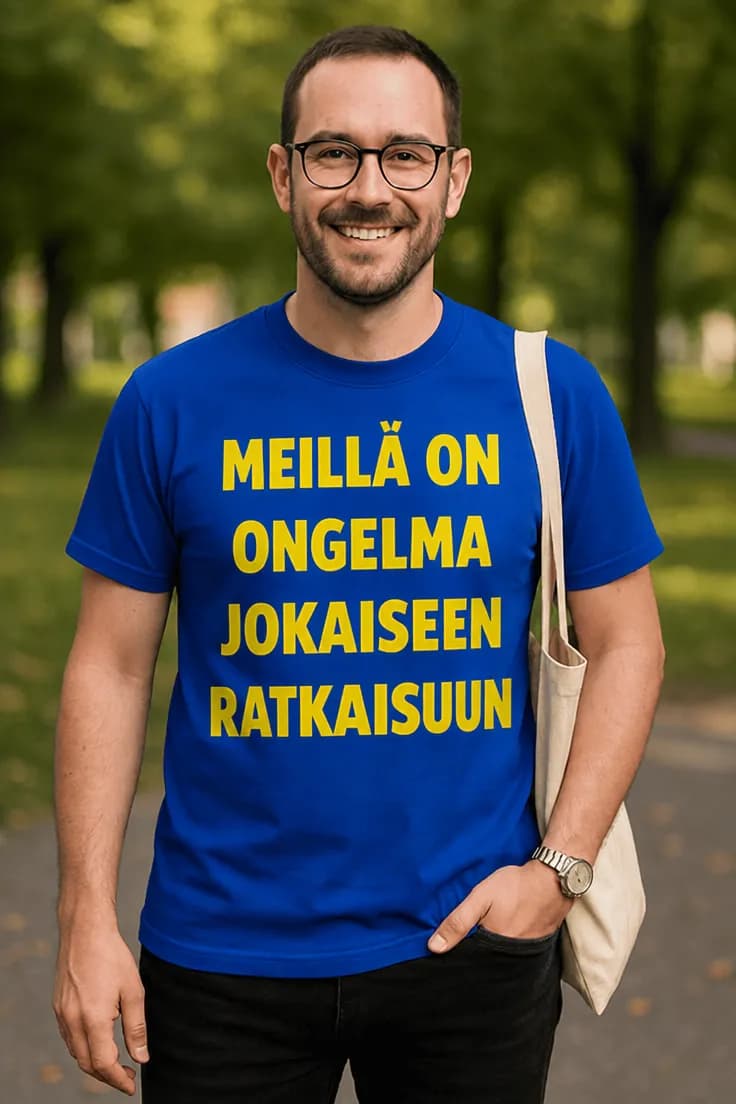 Hauska t-paita Ongelma joka ratkaisuun | MEILLÄ