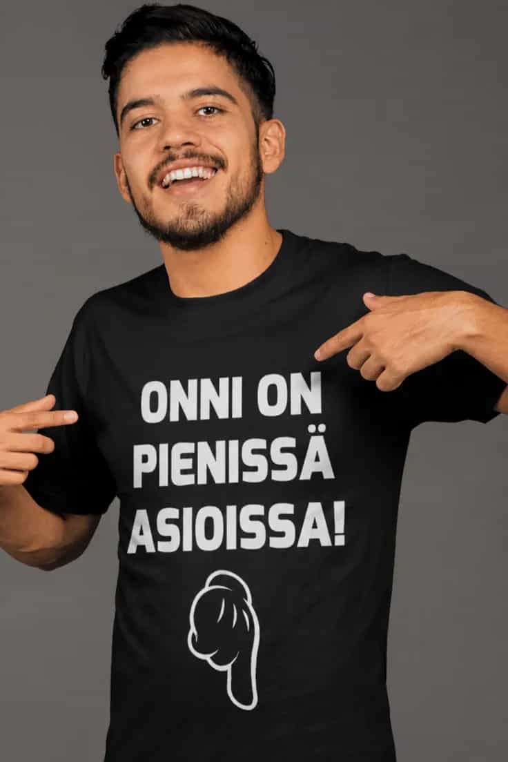 Onni pienissä asioissa – t-paita kahvikupilla