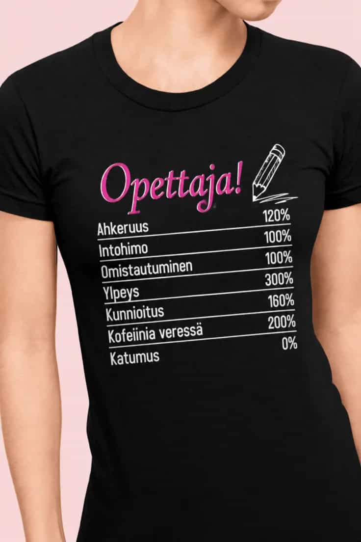 Hauska t-paita Opettajan supervoimat – Opettaja!
