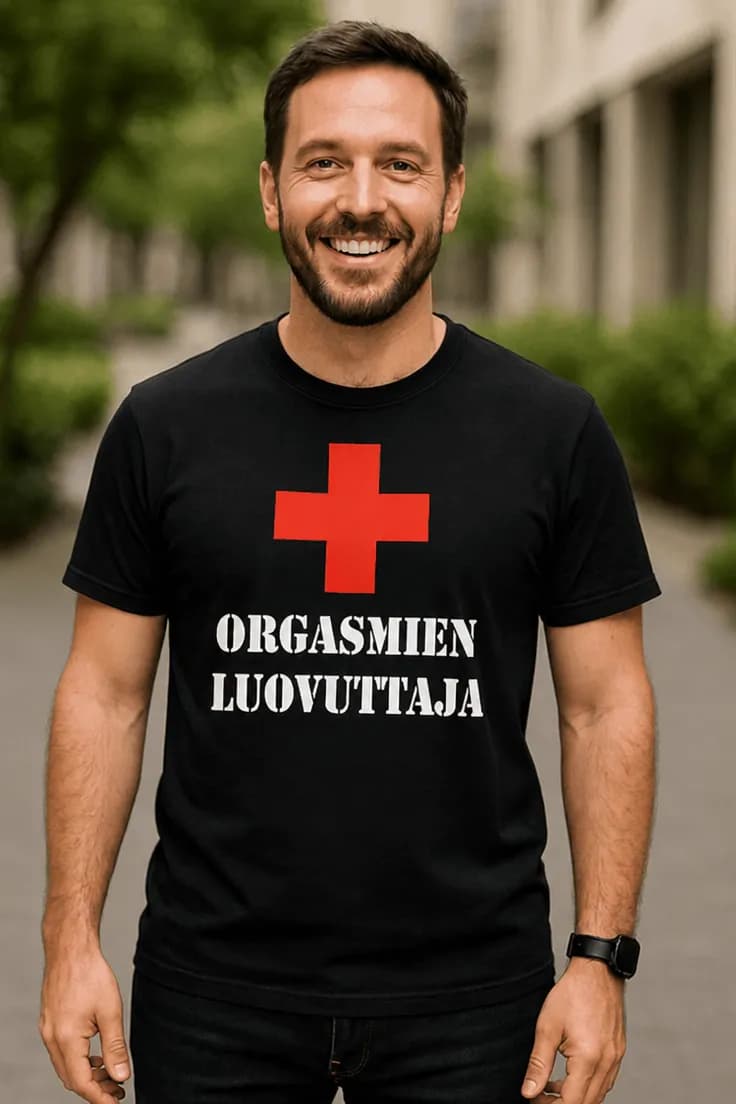 Hauska t-paita Orgasmien luovuttaja | ORGASMIEN