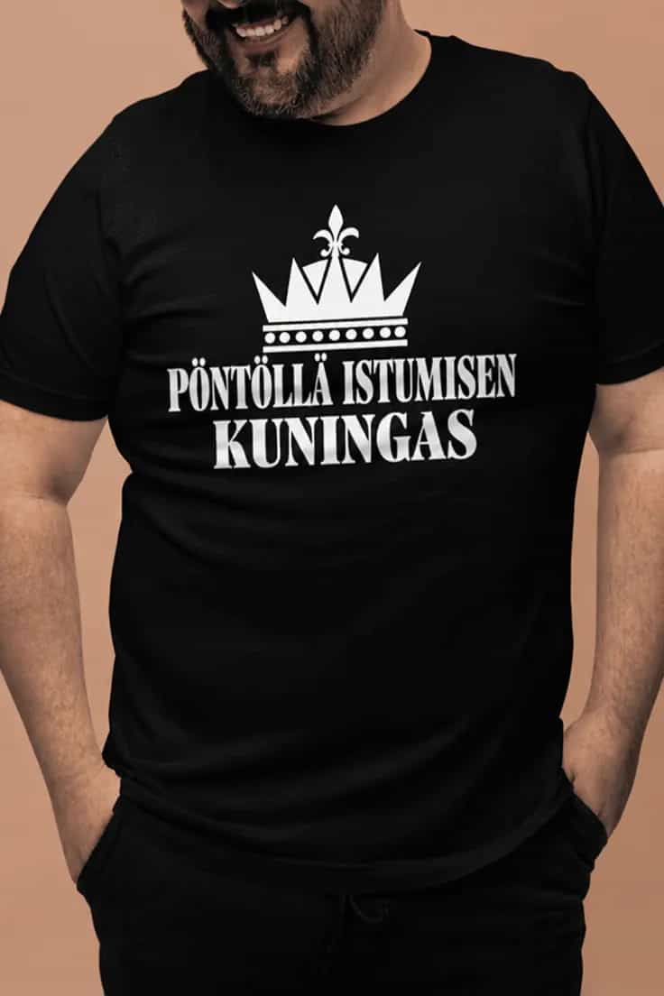 Hauska t-paita Pöntöllä istumisen kuningas