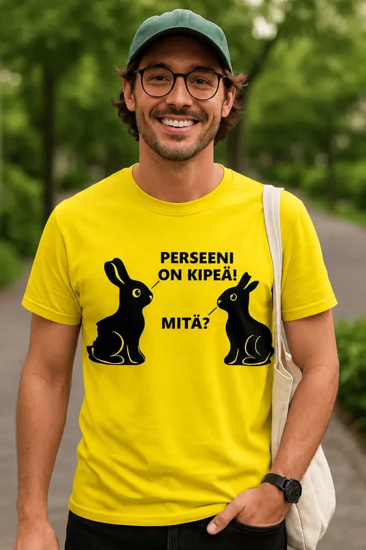 Hauska t-paita Pääsiäispuput – PERSEENI ON KIPEÄ!