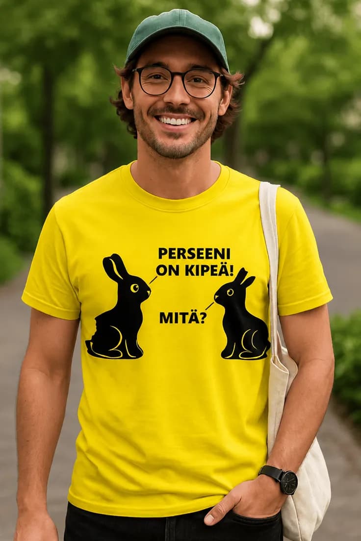 Hauska t-paita Pääsiäispuput – PERSEENI ON KIPEÄ!