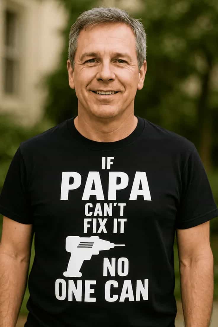Hauska t-paita Papa korjaa kaiken – IF PAPA CAN'T FIX