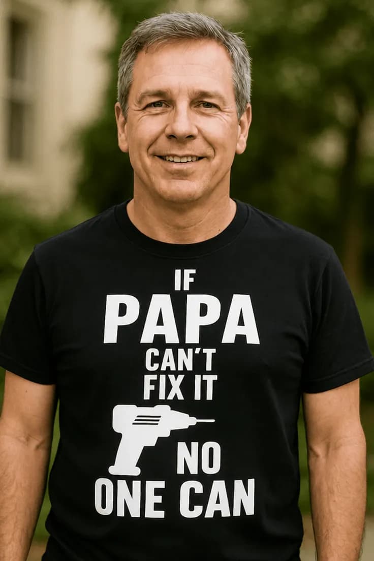 Hauska t-paita Papa korjaa kaiken – IF PAPA CAN'T FIX