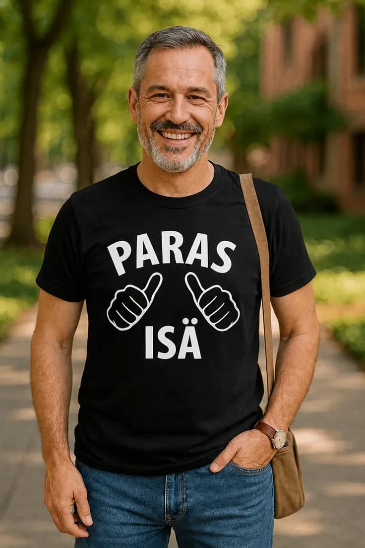 Hauska t-paita Paras isä – PARAS ISÄ