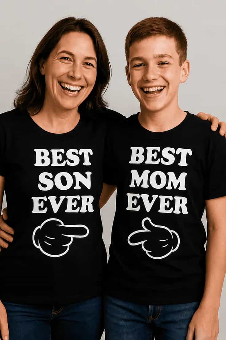 Hauska t-paita Paras äiti ja poika | BEST BEST SON MOM