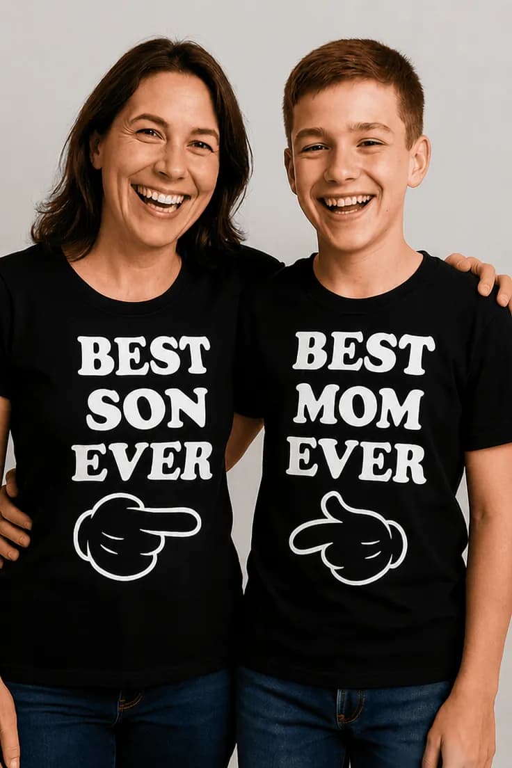 Hauska t-paita Paras äiti ja poika | BEST BEST SON MOM
