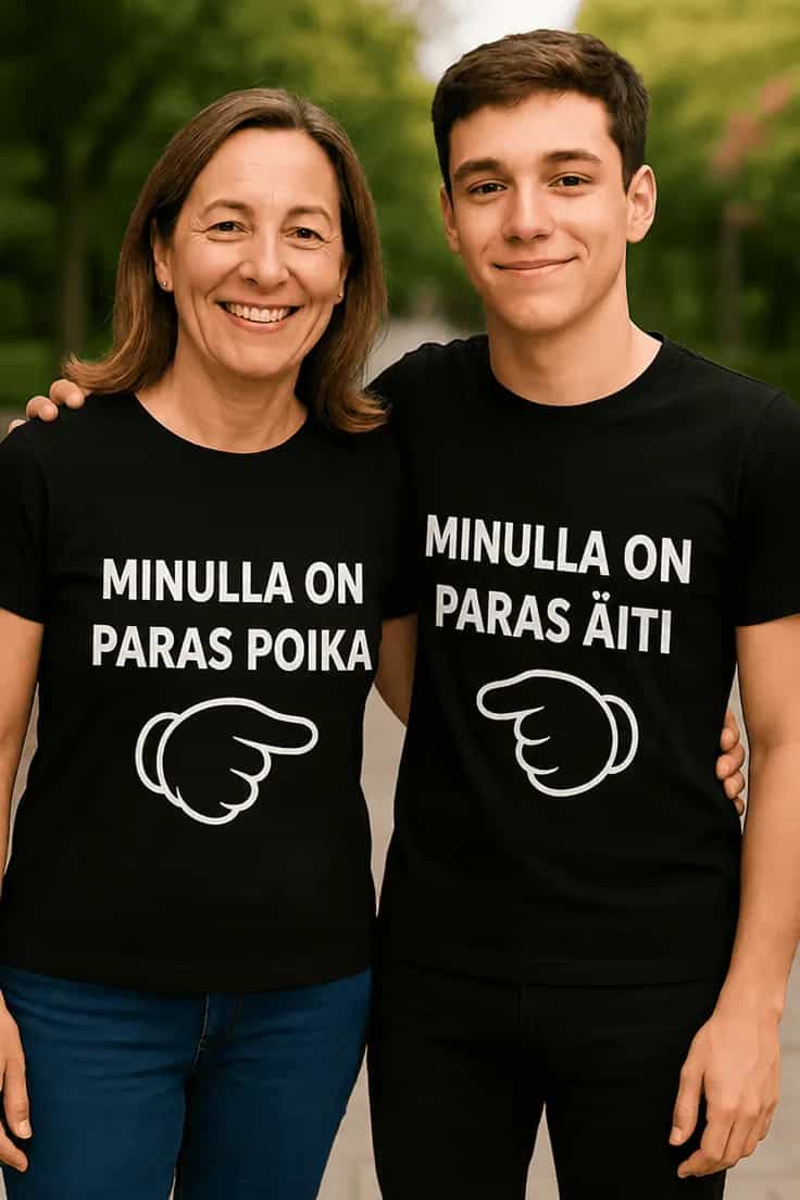Hauska t-paita Paras poika ja äiti – MINULLA ON