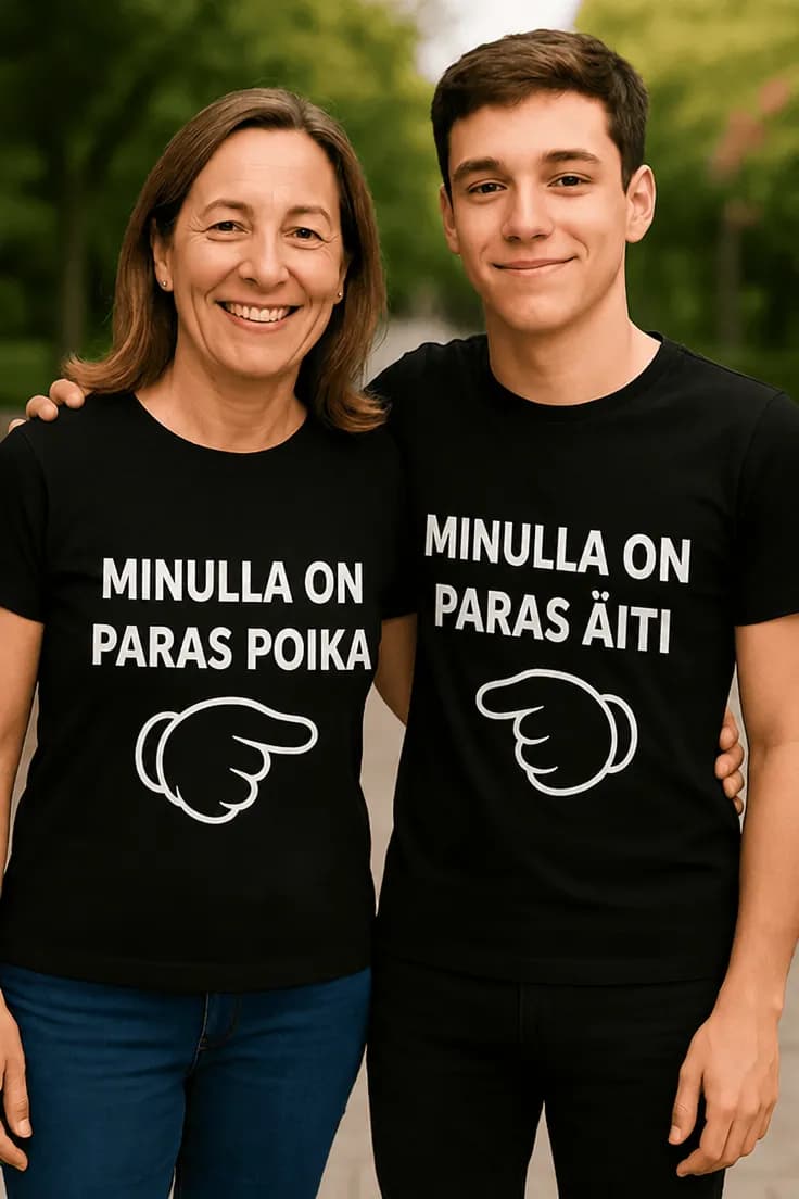 Hauska t-paita Paras poika ja äiti – MINULLA ON