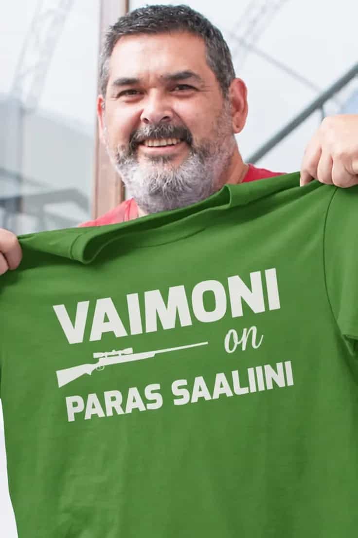 Hauska t-paita Paras saalis – VAIMONI on PARAS SAALIINI