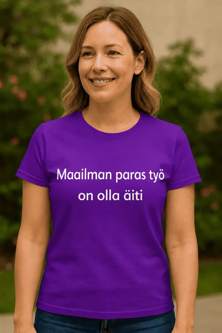 Hauska t-paita Paras työ äitinä – Maailman paras työ