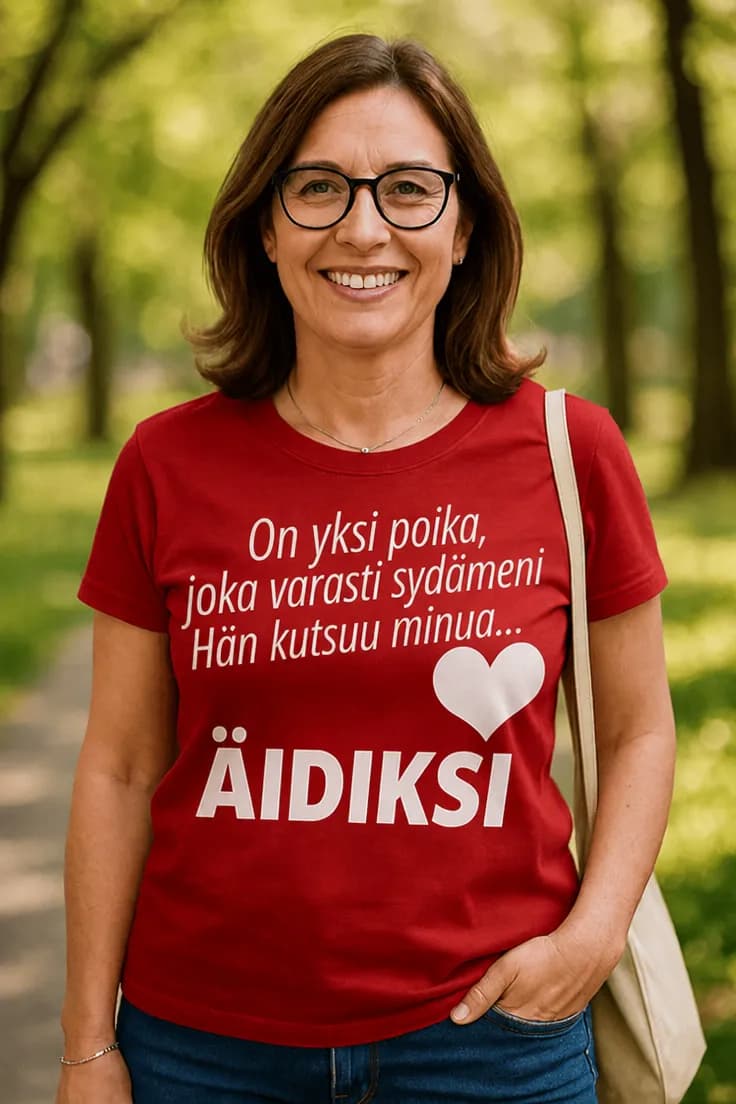 Hauska t-paita Poika kutsuu äidiksi – ÄIDIKSI.