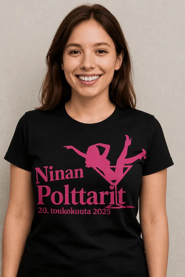 Hauska t-paita Polttarit martinilasilla nimellä