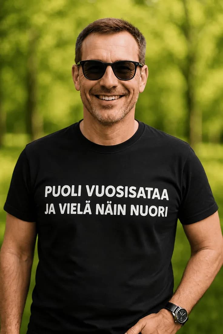 Hauska t-paita Puoli vuosisataa nuori