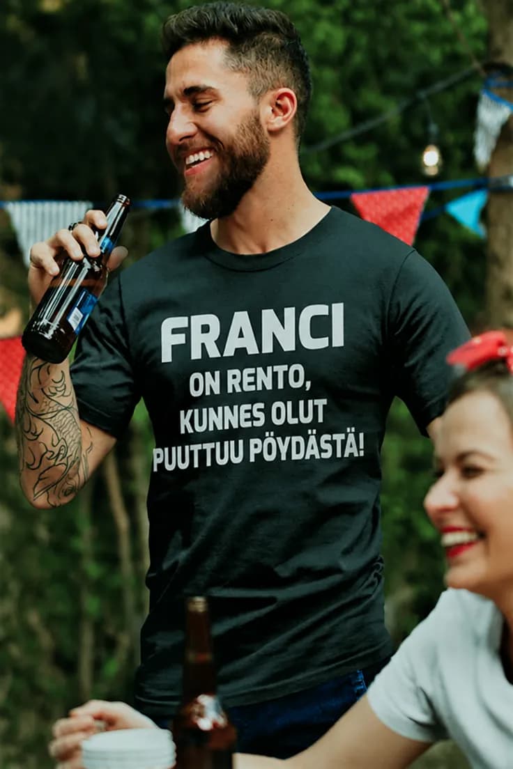 Hauska t-paita Rento olutfani nimellä – FRANCI