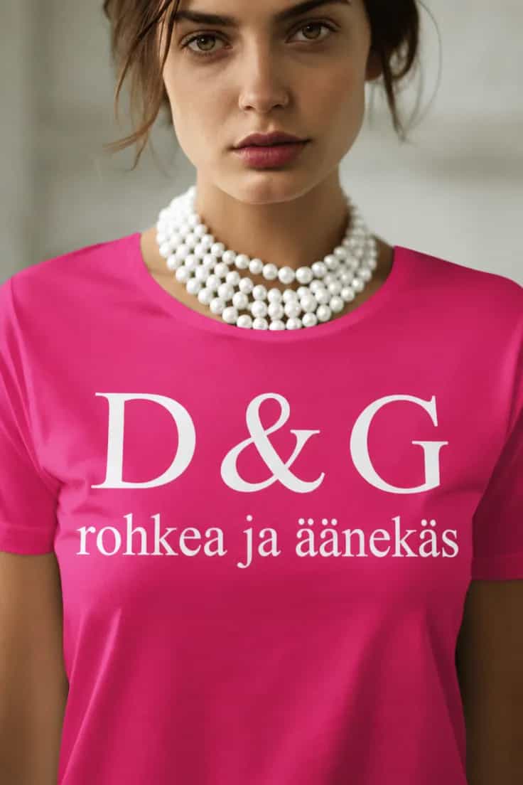 Hauska t-paita Rohkea ja äänekäs – D&G rohkea ja
