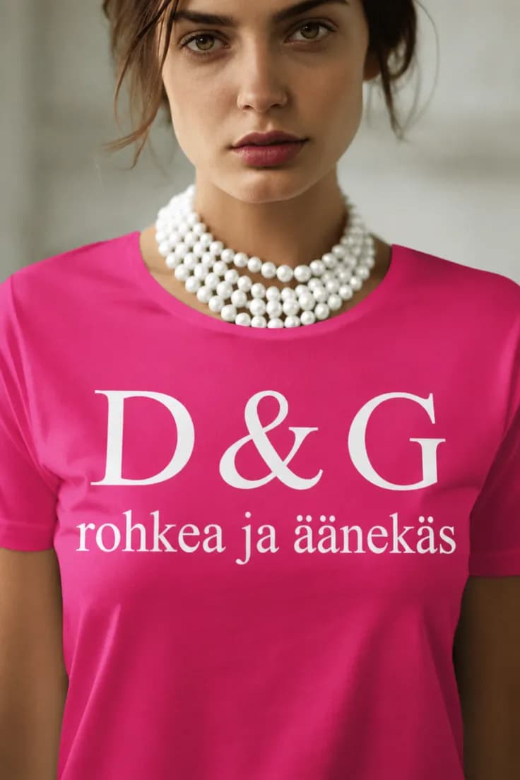 Hauska t-paita Rohkea ja äänekäs – D&G rohkea ja