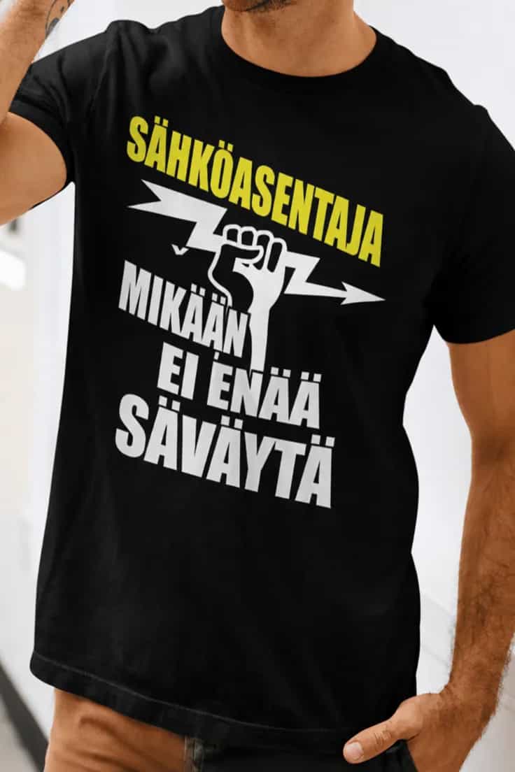 Hauska t-paita Sähköasentajaa ei säväytä