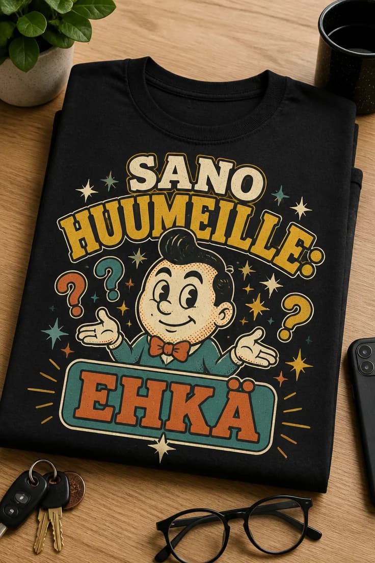Hauska t-paita – SANO HUUMEILLE: EHKÄ