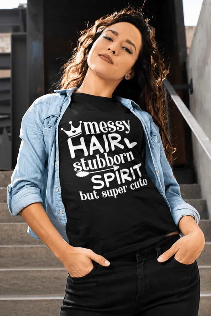 Hauska t-paita Sekainen tukka - messy HAIR stubborn