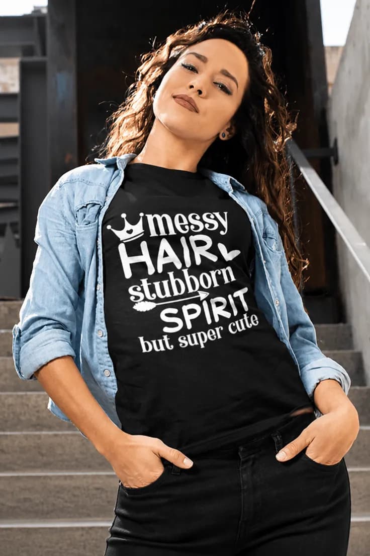Hauska t-paita Sekainen tukka - messy HAIR stubborn