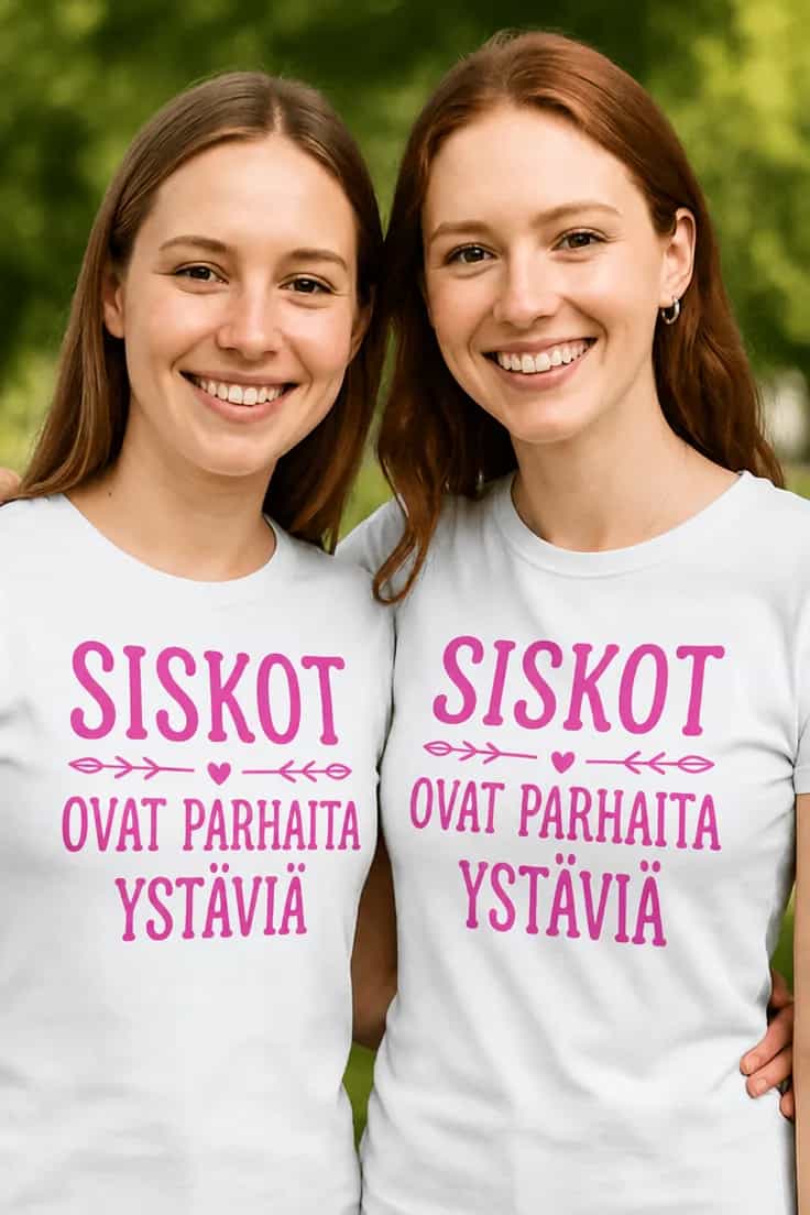 Hauska t-paita Siskot ovat parhaita ystäviä