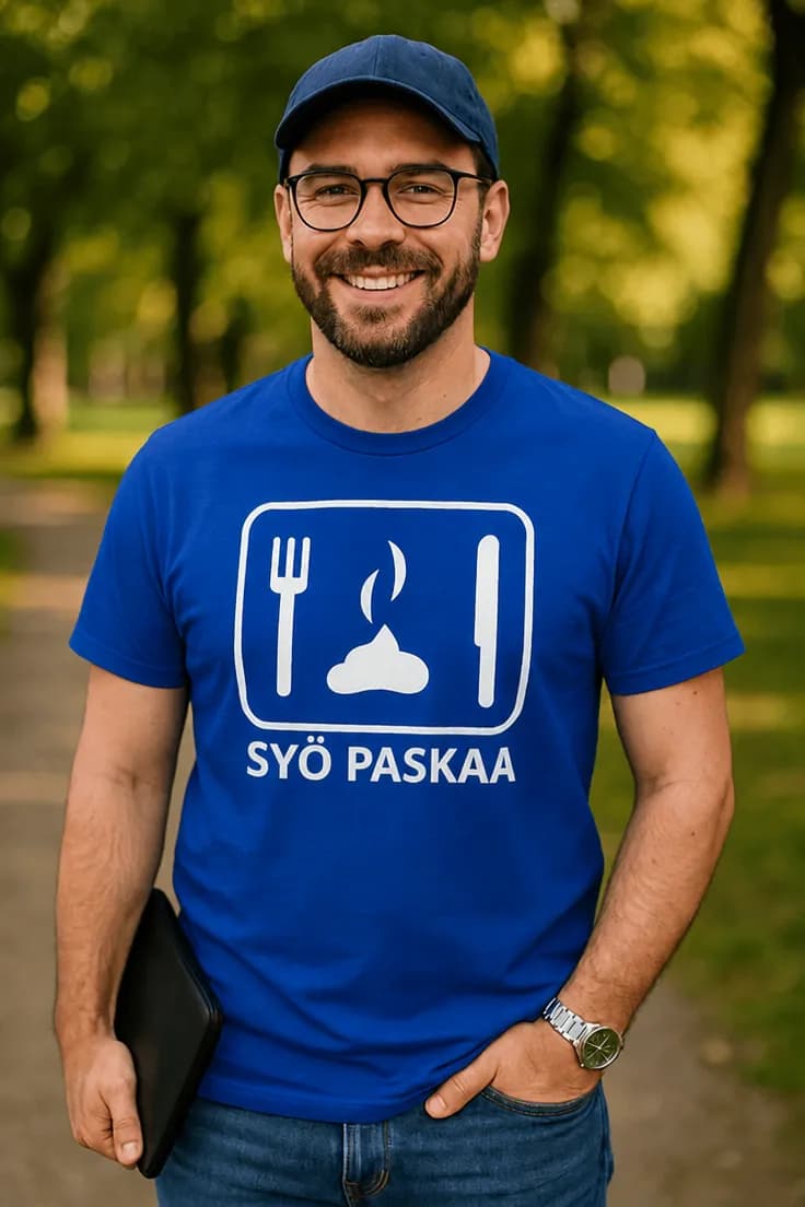 Hauska t-paita Syö paskaa – SYÖ PASKAA