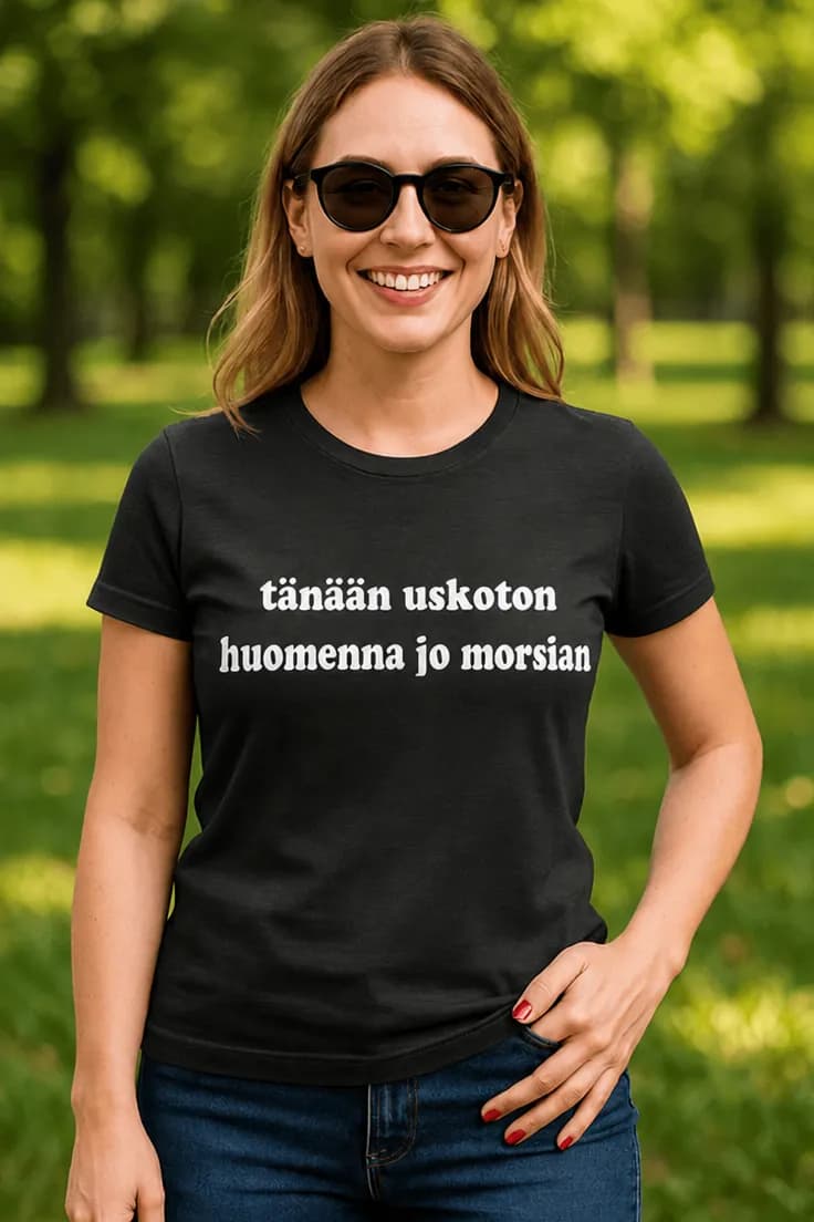 Hauska t-paita Tänään uskoton huomenna jo morsian