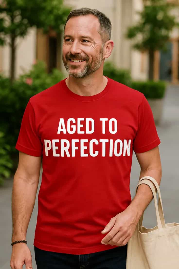 Hauska t-paita Täydellisesti kypsynyt AGED TO PERFECTION