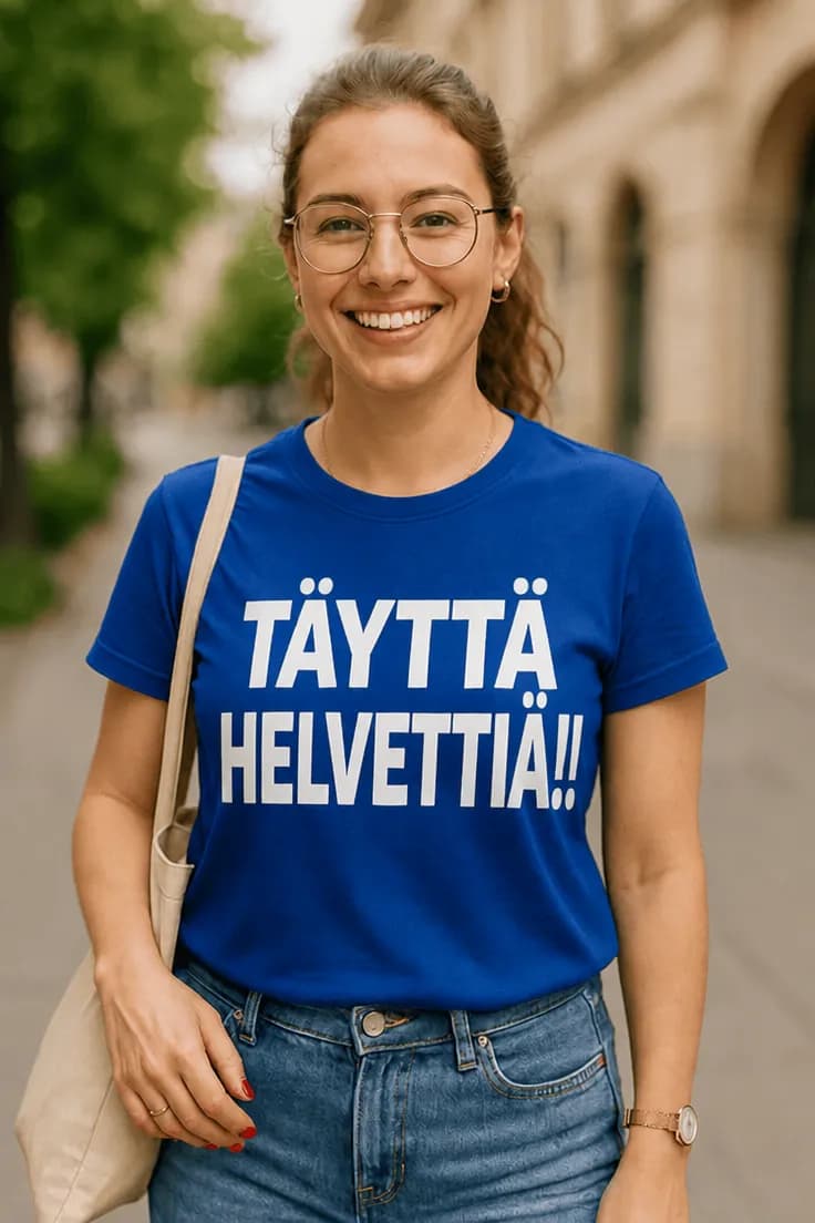 Hauska t-paita Täyttä helvettiä – TÄYTTÄ HELVETTIÄ!!