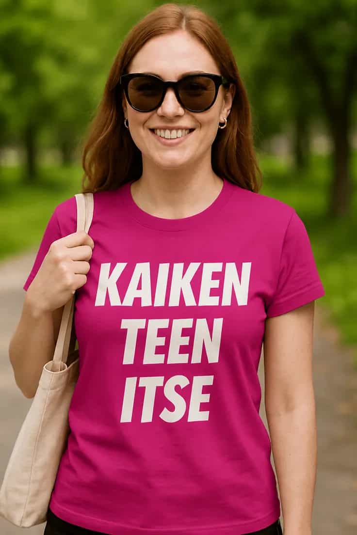 Hauska t-paita Teen kaiken itse – KAIKEN TEEN ITSE.