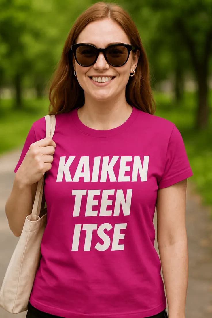 Hauska t-paita Teen kaiken itse – KAIKEN TEEN ITSE.