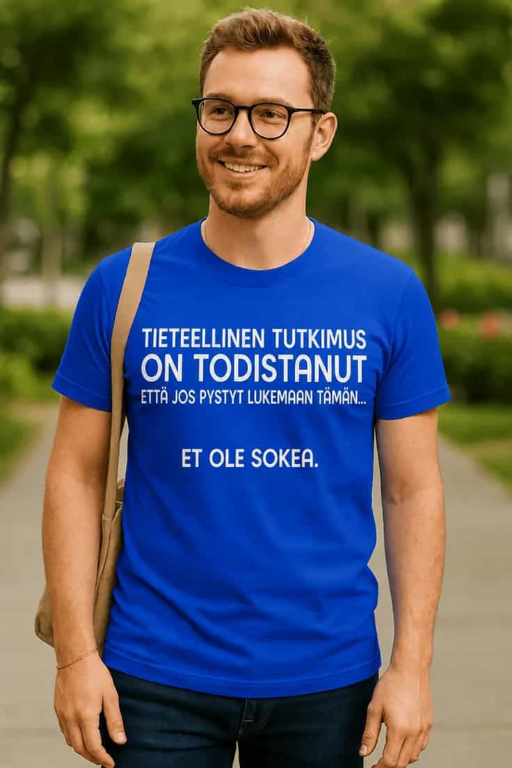 Hauska t-paita Tieteellinen tutkimus et ole sokea
