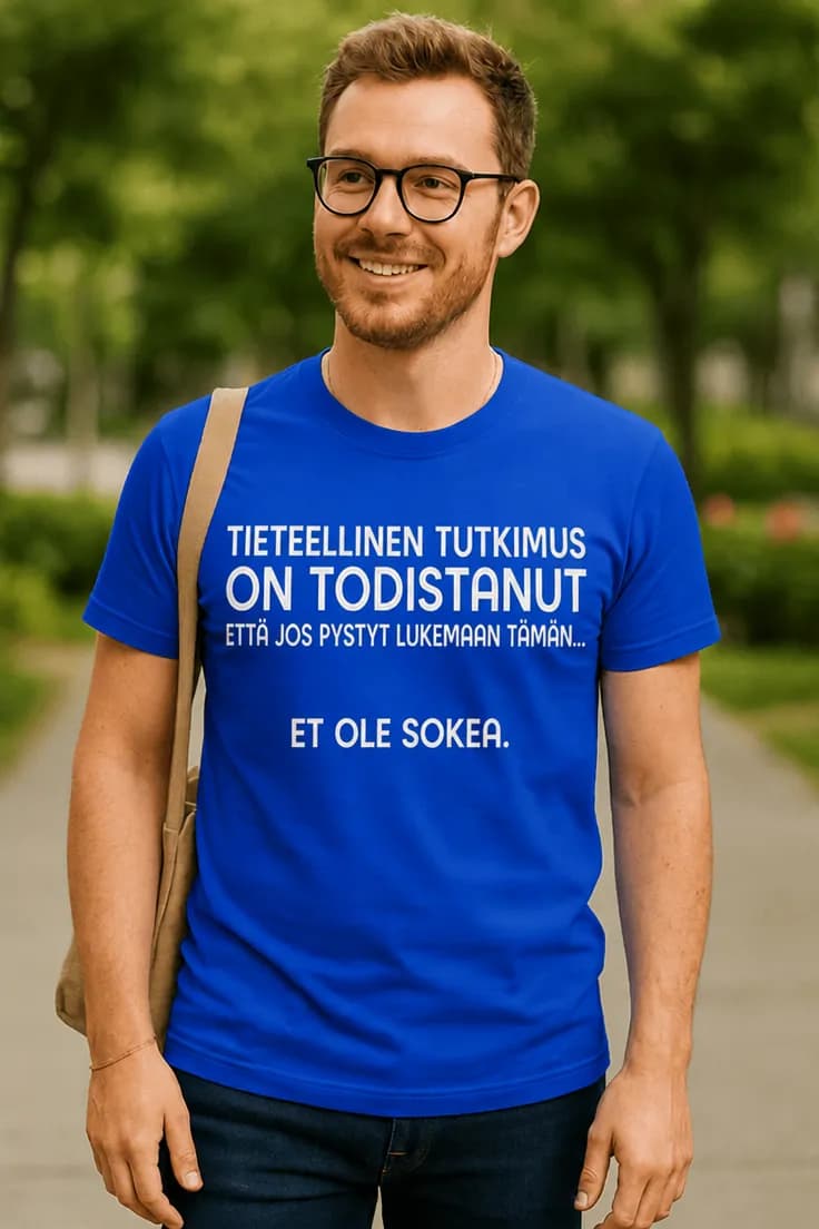 Hauska t-paita Tieteellinen tutkimus et ole sokea