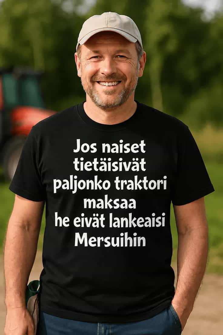 Hauska t-paita Traktori voittaa Mersut – Jos naiset