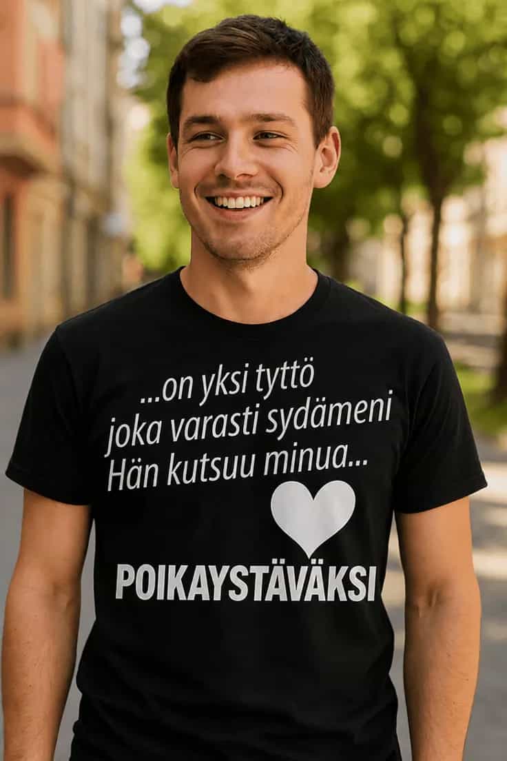 Hauska t-paita Tyttö kutsuu poikaystäväksi