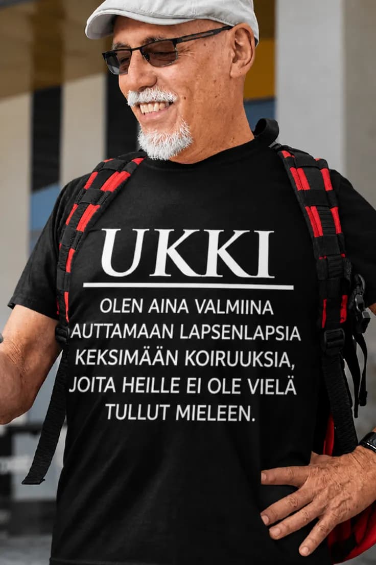 Hauska t-paita Ukki auttaa kepposissa | UKKI