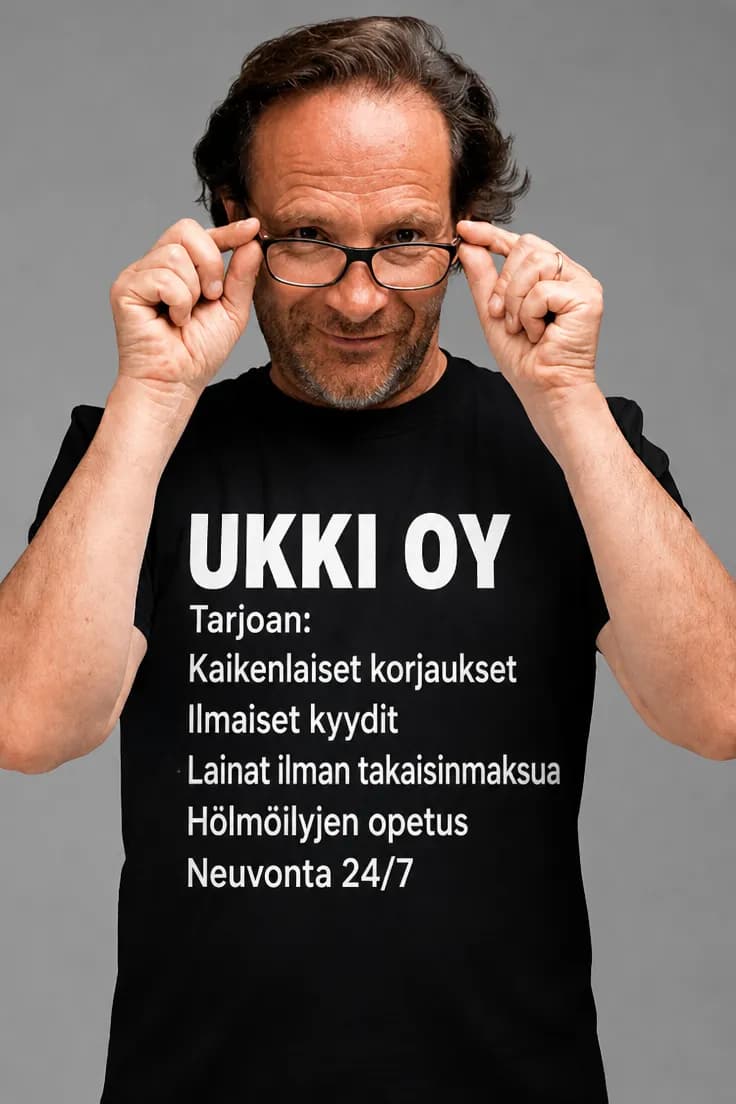 Hauska t-paita Ukki Oy palvelut – UKKI OY