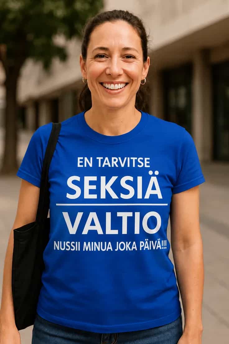 Hauska t-paita Valtio nussii joka päivä
