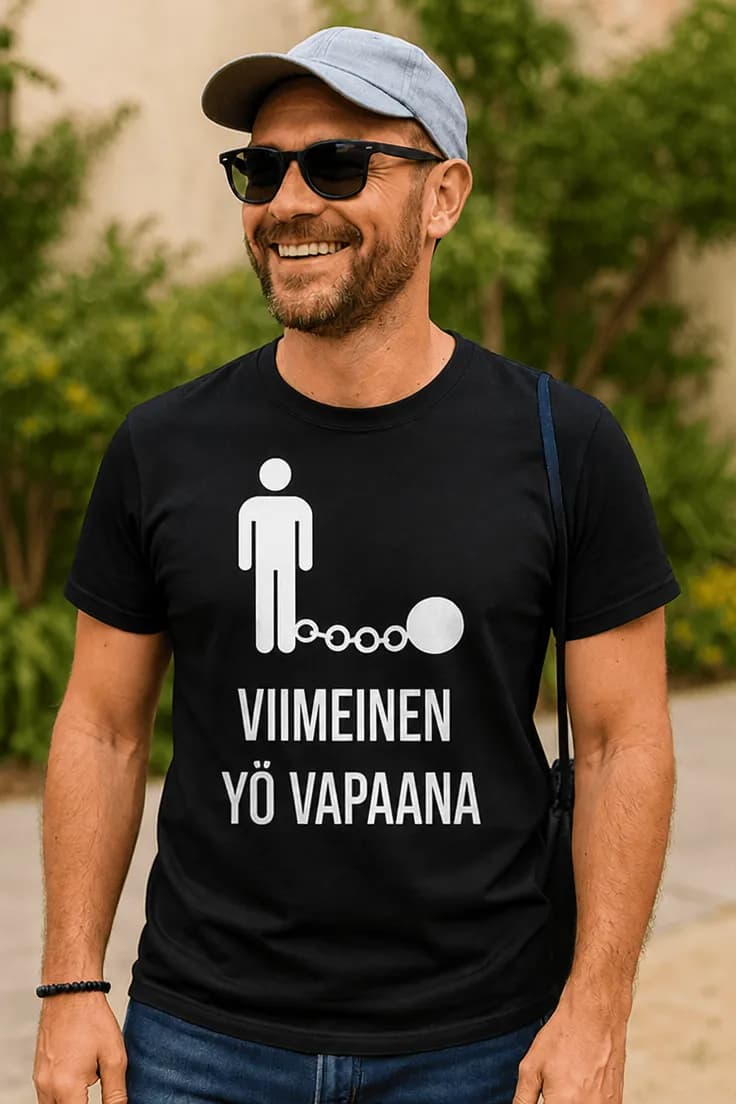 Hauska t-paita Viimeinen yö vapaana | VIIMEINEN