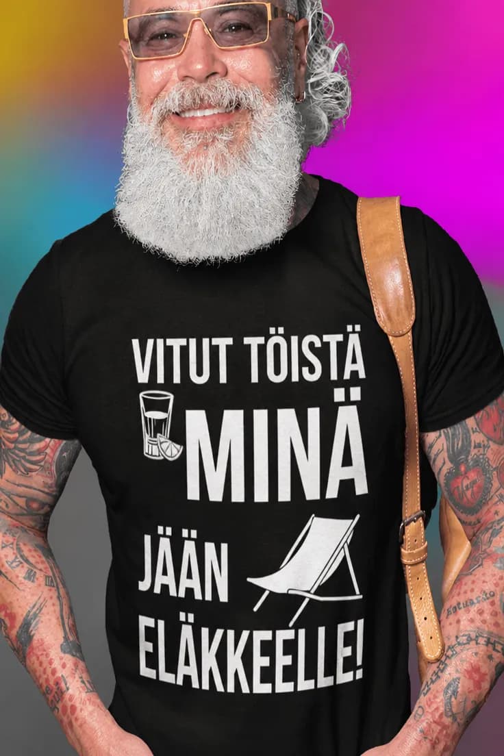 Hauska t-paita Vitut töistä eläkkeelle