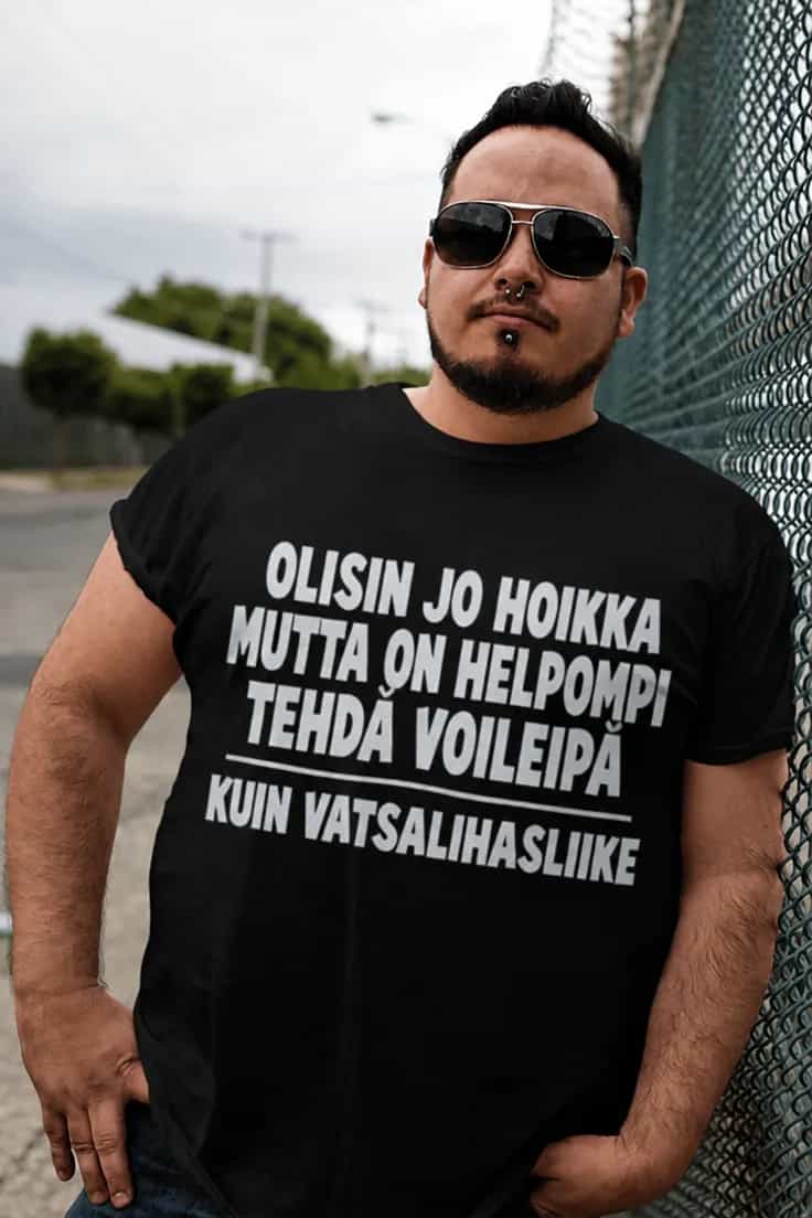 Hauska t-paita Voileipä ennen vatsalihaksia