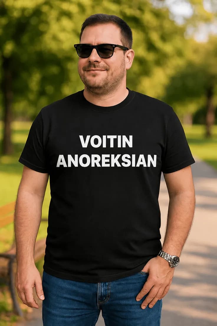 Hauska t-paita Voitin anoreksian | VOITIN ANOREKSIAN